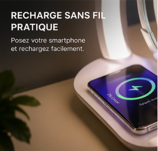 Lampe Sablier 3D – Déco Hypnotisante & Recharge Sans Fil 15W