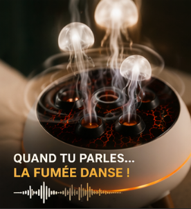 Diffuseur Méduse LED – Fumée Réactive au Son, 7 Couleurs