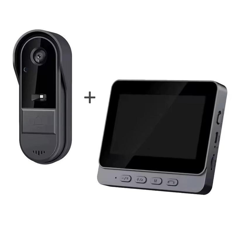 Sonnette Interphone Vidéo Sans Fil HD – Vision Nocturne, Écran 4,3” IPS, Étanche – Caméra de Sécurité Maison Connectée