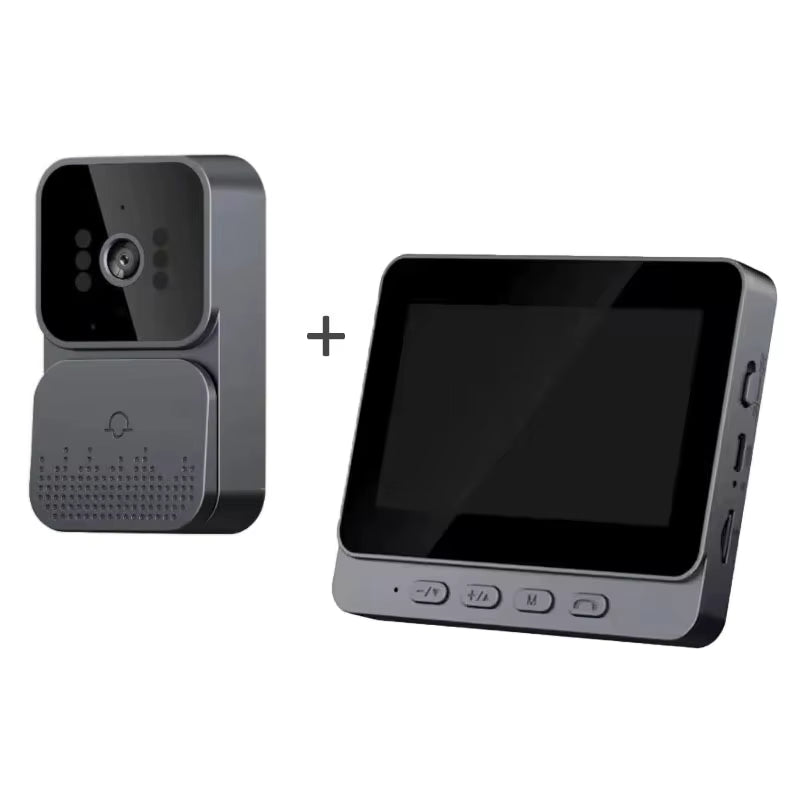 Sonnette Interphone Vidéo Sans Fil HD – Vision Nocturne, Écran 4,3” IPS, Étanche – Caméra de Sécurité Maison Connectée
