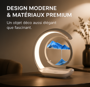 Lampe Sablier 3D – Déco Hypnotisante &amp; Recharge Sans Fil 15W