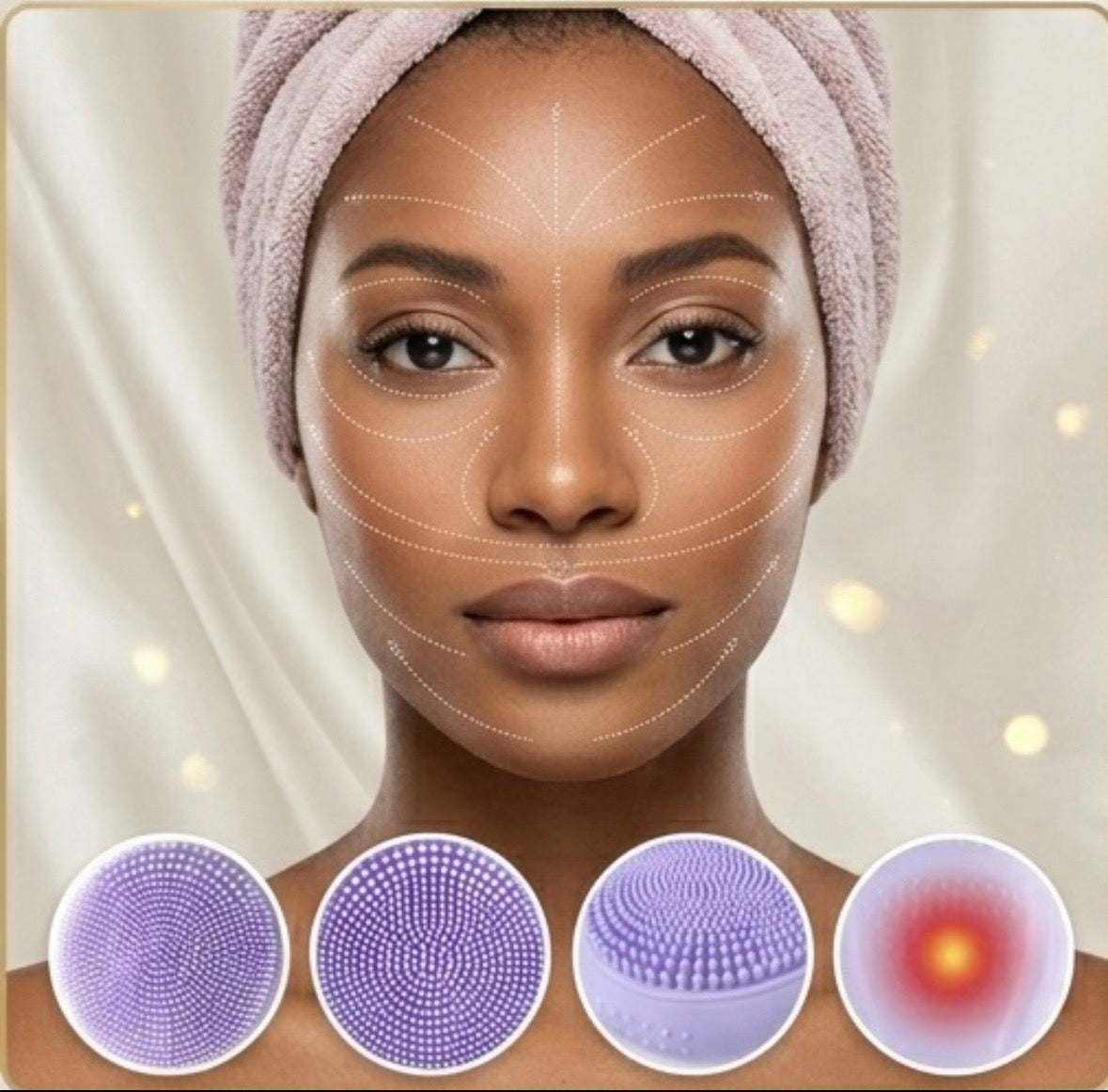 Brosse Nettoyante Visage Électrique — Silicone Premium